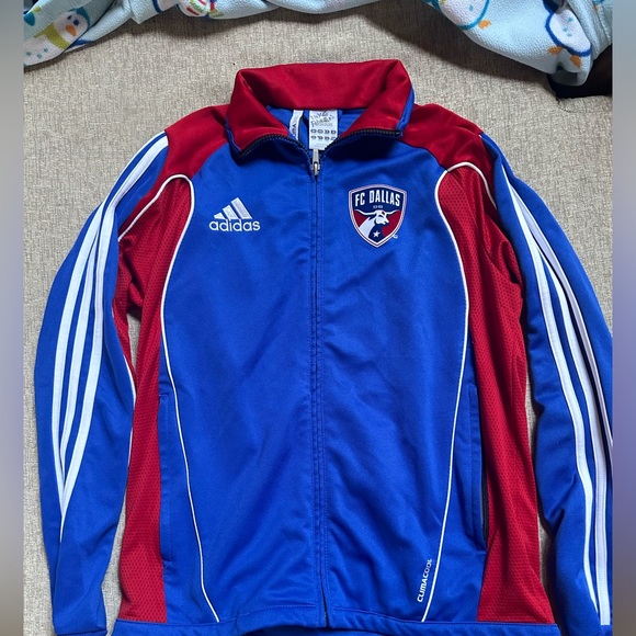 Adidas FC Dallas Youth Blue and Red Jacket. Blue and red climacool 
youth large - Picture 1 of 6